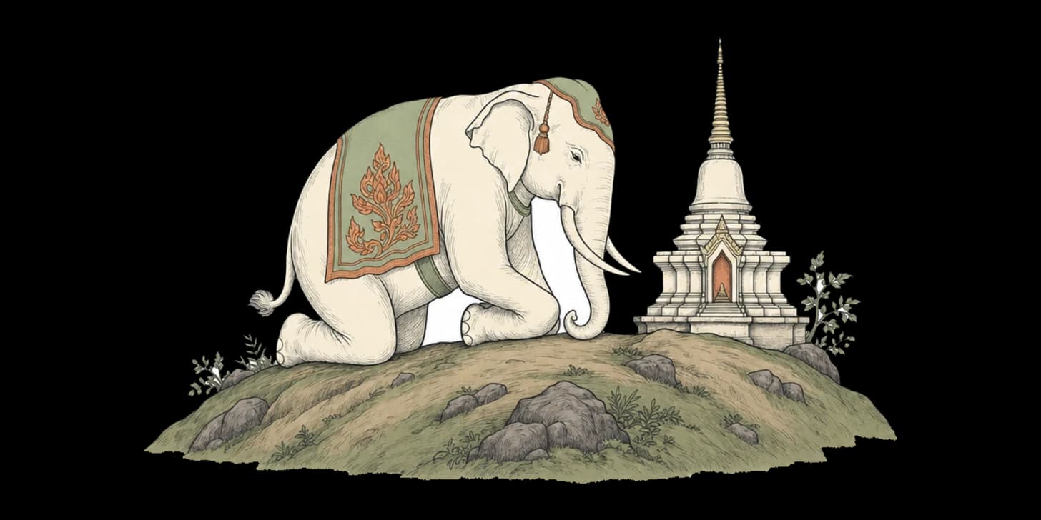 The white elephant that chose the mountain