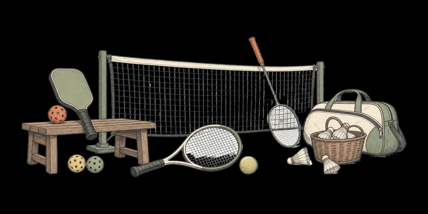 Spieler rotieren durch eine Doppel-Warteschlange bei einer Open-Play-Pickleball-Session im Freien