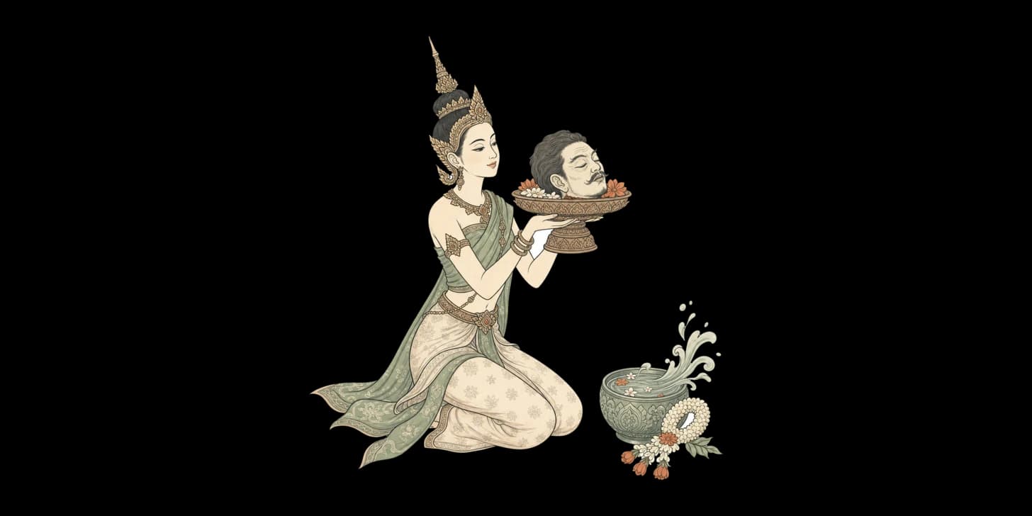 쏭끄란의 전설: 수수께끼, 잘린 머리, 그리고 낭 쏭끄란